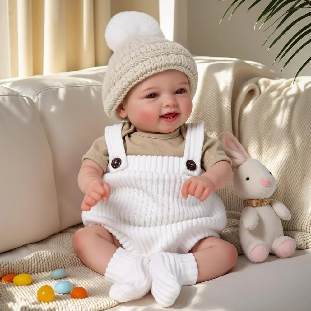 🆕17inch Soft Cloth Body Newborn Baby Dolls Poseable Limbs Sweet Smile Doll Girl